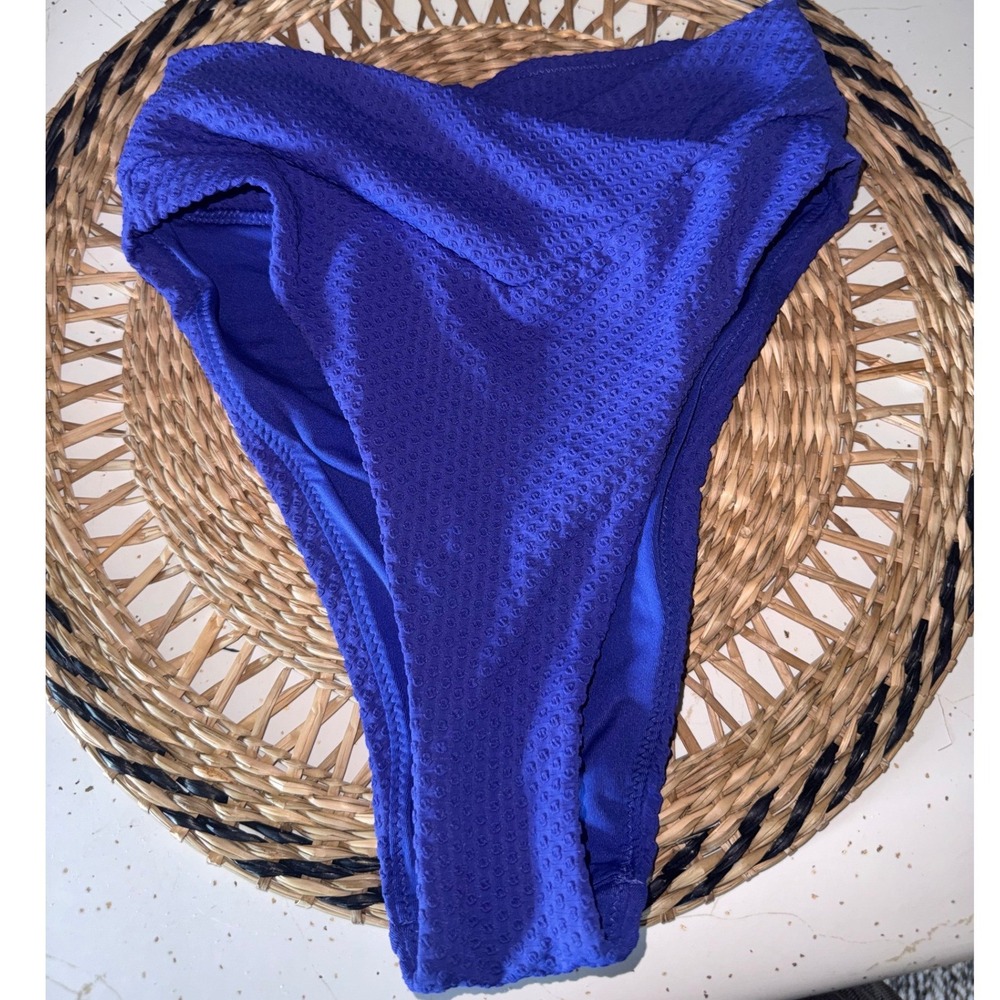 Aerie High Cut Cheeky Bottom Purple/Blue Honeycomb Textured V-Front XS New